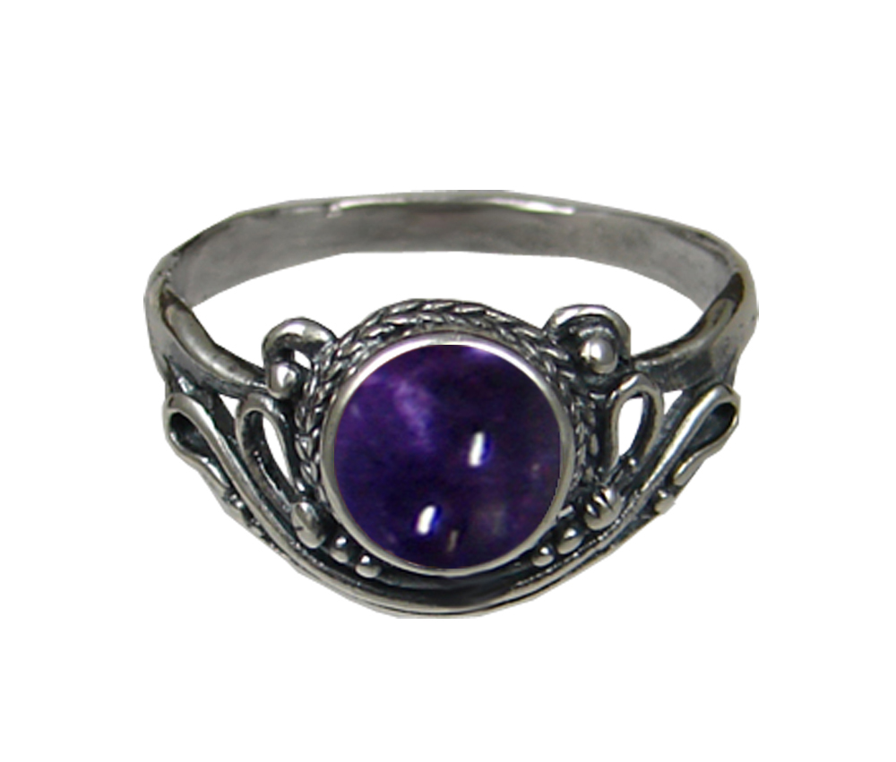 Sterling Silver Ring with Iolite Size 10